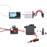 Receptor de automóvil RC mini + motor + ESC + servo para vehículo modelo 4WD 2.4G Crawler URUAV 1/24 a prueba de agua Piezas RTR