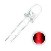 100PCS 2Pin 5MM 20mA Transparente Runder Top Roter LED-Diode DIY-Licht