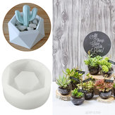 Moldes de silicone para vasos de flores hexagonais, faça você mesmo, para plantador de jardim em concreto e moldes de sabão