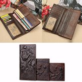 Men Genuine Leather Dragon Long Short Wallet Coin Money Card Holder Clutch Purse