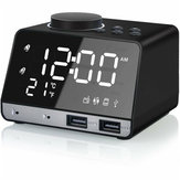 Bakeey K11 Wireless bluetooth 4.2 Bass Speaker FM Radio Mirror LED Dual Alarm Clock USB Charger