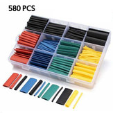 Conjunto de 580 peças de tubo termorretrátil isolante variado tubo termorretrátil PVC 2:1 Kit de luva de cabos