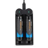 Alonefire® C2 3,7 V 2 slot Batteria Caricabatterie Smart universale per ricaricabile Batterie Li-ion 18650 26650 14500