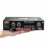 Amplificador de potência estéreo de áudio HIFI com tela LCD 2CH, Bluetooth, rádio FM, controle remoto para carro e casa