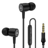 PTM D1 Stereo Bass Sport-Kopfhörer mit Lautstärkeregelung, In-Ear-Metallkopfhörer mit Mikrofon