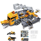 子供のシミュレーションダイキャストエンジニアリング車両モデルセット変形収納駐車場教育玩具