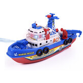 電動ボートおもちゃ 音楽 音 光 輝く 水 スプレー モデルビルディング おもちゃ