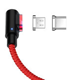 Bakeey 3A 3 w 1 Type C Micro USB LED Light Kolano Magnetyczny kabel do szybkiego ładowania danych do Huawei P30 Pro Mate 30 5G Mi9 9Pro 5G Uwaga 5 7A S10 + Uwaga 10 5G