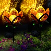 Solar Power Flower Light Garten im Freien Warm White Stake Landscape Decor Lampe