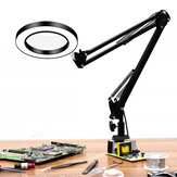 Lampada ingrandente con supporto flessibile DANIU, grande, con 5X di ingrandimento, lente d'ingrandimento illuminata da 33cm+33cm e 3 colori a LED