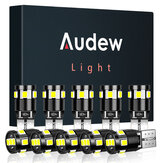Audew T10 W5W luces LED de marcador lateral para coche 2835 SMD luces de estacionamiento y bombillas interiores sin error Canbus 2.7W 4882K Xenon blanco 10 unidades