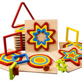 Kreatywna drewniana układanka geometryczna zagadka łamigłówka zabawka rozwijająca inteligencję dla dzieci