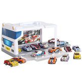 Parcheggio per bambini Set di giocattoli per auto Puzzle in lega Carrello scorrevole Simulazione Garage Deposito Scatola Costruzione di modelli 