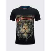 Plus Size S-4XL 3D One-eyed Animal Printed Short Tees Personality Mens Short Sleeved T-shirt