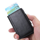 RFID X-37 Tragbare, entgasungssichere Visitenkartenhalter Geldbörse aus Leder für Ausweise und Kreditkarten