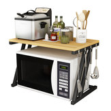 Estantería de cocina de 2 niveles para horno de microondas y carrito de almacenamiento, estantería de escritorio para organización