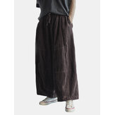 Férfi Vintage kordbársony elasztikus derékrész bő, széles szárú nadrág Fisherman Pants