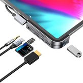 Baseus Type-C USB-C Hub Adapter Converter With USB 3.0 Port/Type-C Port/4K HD Video Interface/3.5mm Audio Interface/Memory Card Readers For Smart Phone Tablet Samsung S10+ iPad Pro 2018 MacBook Pro 