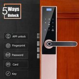 Gül Altın Akıllı Kilit Parmak Izi Biyometrik Kapı Kilit Anahtarsız Dokunmatik Tuş Takımı Kart Anti-Hırsızlık Kilit WIFI Elektronik Şifre Ev