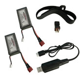 Xinlehong 7.4V 1600mAh 2S Lipo Battery with Bandage USB Cable for 9125 1/10 RC Car Spare Parts