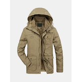 Мужская флисовая толстая теплая съемная куртка большого размера с капюшоном На открытом воздухе зимнее пальто
