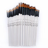 12 Pcs Nylon Hair Wooden Handle Painting Brush Pen Set For Learning Diy Oil Acrylic Painting Art Paint Brushes Supplies Pointed Head