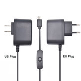 XIAO R 5V 3A Type-C US/EU Plug Power Charger Adapter With Switch For Raspberry Pi 4B