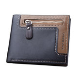 Кошелек IPRee® Men's Short Wallet из кожи для путешествий с трехскладочным держателем для идентификационных карт, кредитных карт и монетницей