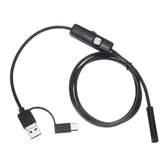 3 In 1 USB بوريسكوب 7mm 6 LED Waterproof بوريسكوب Camera Soft Cable For Laptop Android PC