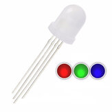 50PCS Diodo LED Tricolore Diffuso Difusa 10mm RGB Catodo Comune, 20mA, 2V, Ampio Angolo, 4Pin