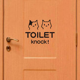 Cute Cat Bathroom Toilet Waterproof Wall Poster Sticker