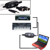 Convertidor de cable USB MIDI para PC a adaptador de teclado de música