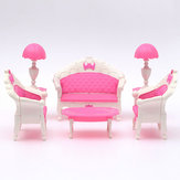 Rózsaszín babaház bútor nappali szett