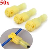 Excellway® TC01 50 stuks Gele Snelle Koppelingsdraad Terminal Vrouwelijke Spade Connector Set