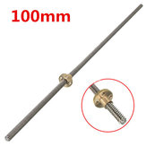 100mm Lead Screw Rod 8mm Thread T Shape Linear Rail Bar Shaft with Flange Brass Nut