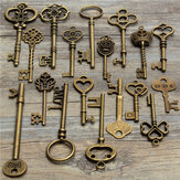 18 darab antik vintage régi kinézetű csontváz kulcs szett szívvel, ívvel és zárral steampunk stílusban