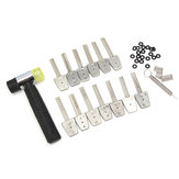 HUK 14 قطعة مجموعة مفاتيح من الفولاذ المقاوم للصدأ مع أدوات فتح الأقفال بالمطرقة