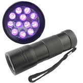 12 LED BlackLight Ultra Violet UV lanterna tocha lâmpada