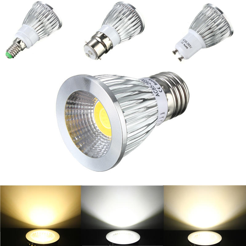 E27 / GU10 / E14 / B22 6W COB LED Dimbare Down Light Bulbs Spot Lightt AC 85V-265V