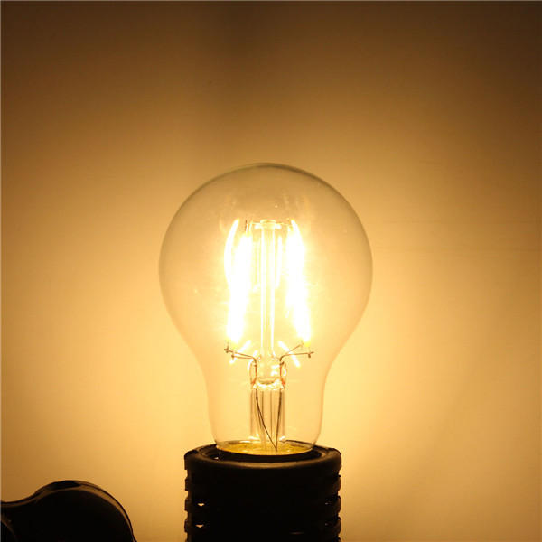 E27 A60 4W Warm Wit / Wit Edison Filament LED COB Dimbaar Globe Lamp Lamp AC220V / 110V