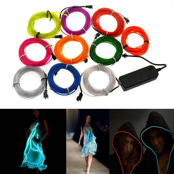 4M 10 kleuren 3V Flexibele Neon EL Wire Light Dance Party Decor Light