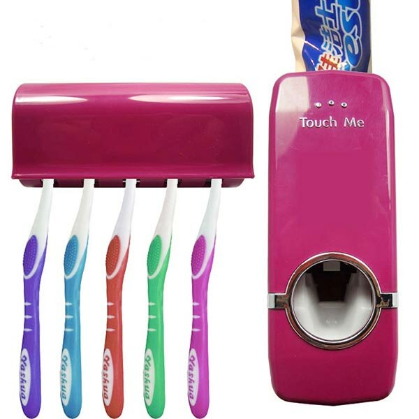 Honana BX-421 Wall Mounted Automatic Toothpaste Dispenser With Five Toothbrush Holder Set Bathroom