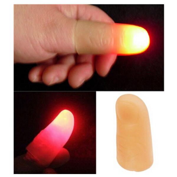 2 Pezzi Uteruik Flash Light Finger COT Easyfashion Light Up Thumbs Props magici