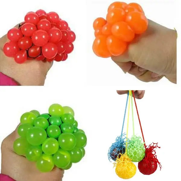 Squeeze hand wrist exercise stress relief toy grape shape