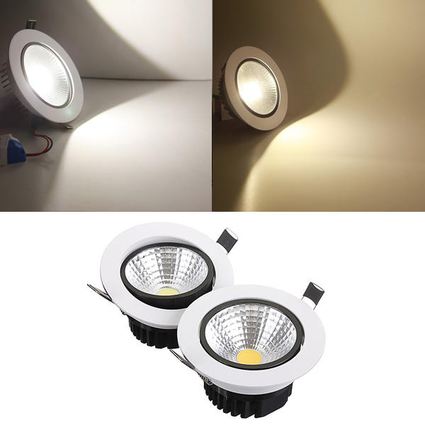 15w Dimmable Cob Led Recessed Ceiling Light Fixture Down Kit Banggood Usa - White Led Recessed Ceiling Lights
