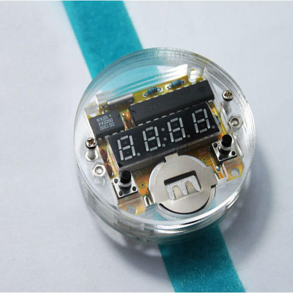 DIY LED Digital Watch Electronic Clock Kit With Transparent Cover