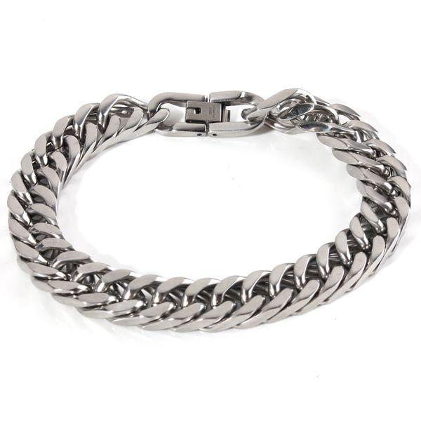 Classical Silver Tone 316L Stainless Steel Link Chain Bracelet for Men