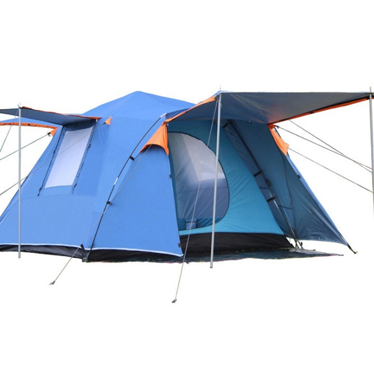 Tenda automatica da campeggio per 3-4 persone all'aperto, impermeabile e a doppio strato con tenda parasole.