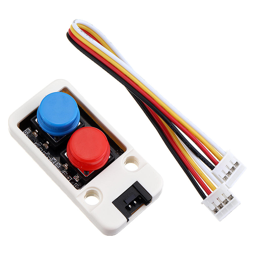 Mini Dual Push Button Switch Unit with GROVE Port Cable Connector Compatible with FIRE /M5GO ESP32 Micropython Kit M5Sta