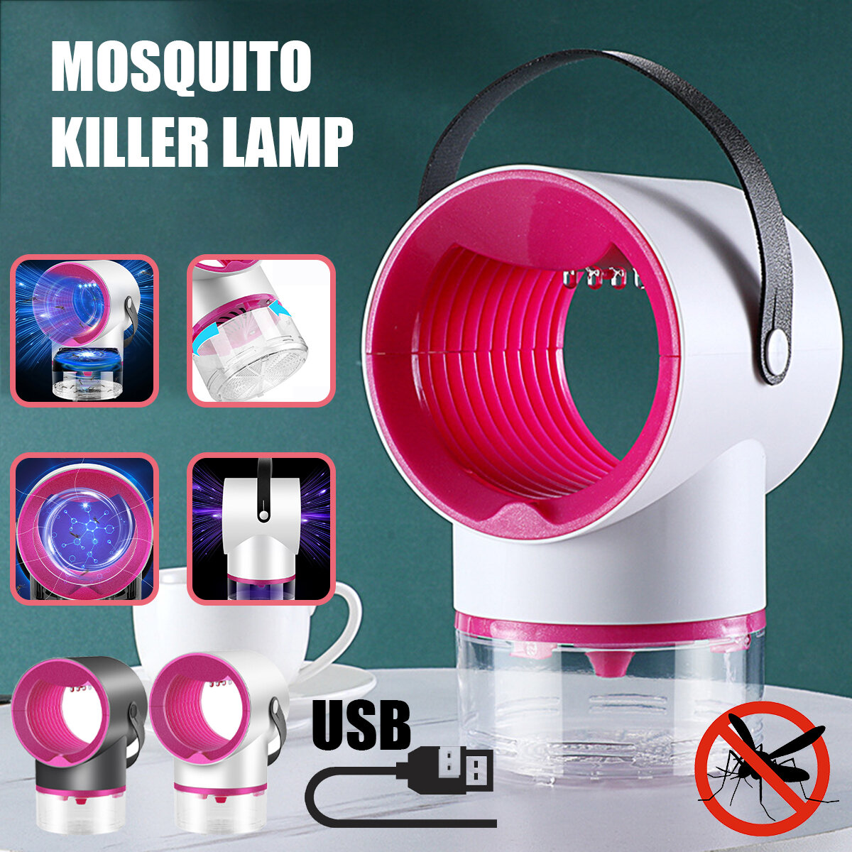 Elektrische USB Fly Zapper Muggen Killer Bug Insect Pest LED-lamp UV Valcontrole